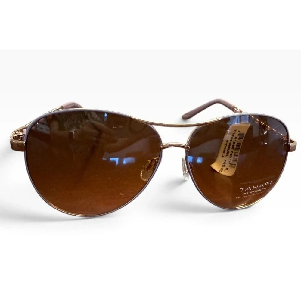Tahari Sunglasses Aviator Pink Gold TH649 New with tag